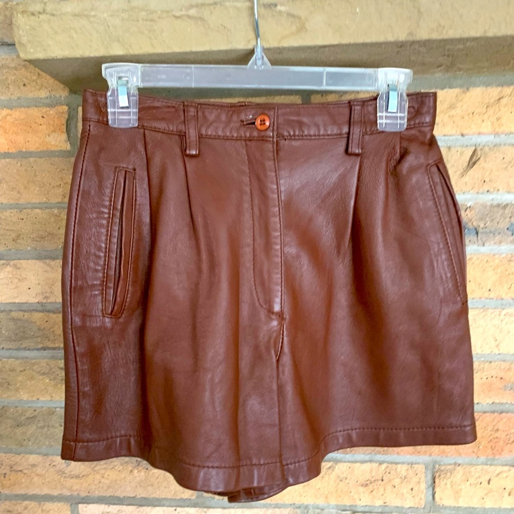 Vintage 100% Leather High Waisted Shorts